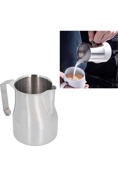 Generic Stainless Steel Frothing Pitcher, Coffee Latte Art Pitcher Milk Steaming Jug (650 ML)