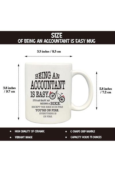 Generic Funny Accountant Gifts - Being an Accountant is Easy Mug 11oz Ceramic, Keychain, Tax Gift, Accounti