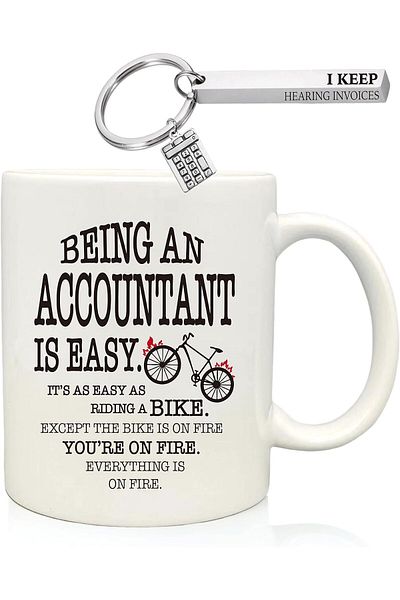 Generic Funny Accountant Gifts - Being an Accountant is Easy Mug 11oz Ceramic, Keychain, Tax Gift, Accounti