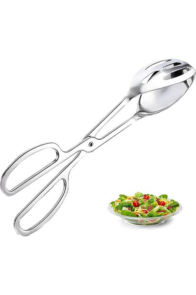 Generic Solaticdo Salad Tongs, Stainless Steel Food Tongs with Scissor Handles for Buffet Party Catering, S