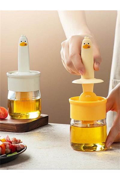 Generic Excefore Glass Oil Dispenser Bottle with Silicone Brush - Oil Dispenser for Kitchen Cooking, Frying