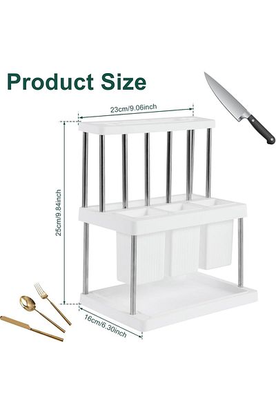 Generic NALACAL Knife Block Holder Drainer Rack, Universal Kitchen Storage Stand, Spoon Chopsticks Fork Dra