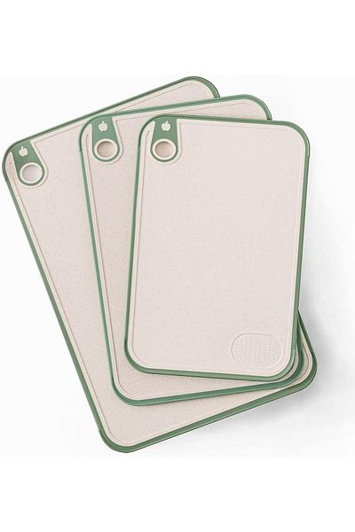 Generic X spring Wheat Straw Cutting Boards Set of 3, Non-Slip Kitchen Chopping Panels with Hanging Hole, I