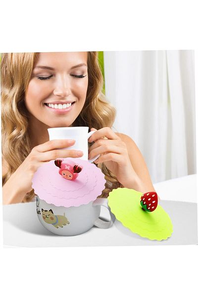 Generic KASTWAVE Silicone Cup Covers, 6Pcs Anti-Dust Colorful Drink Covers, Cute Animal Silicone Coffee Cup