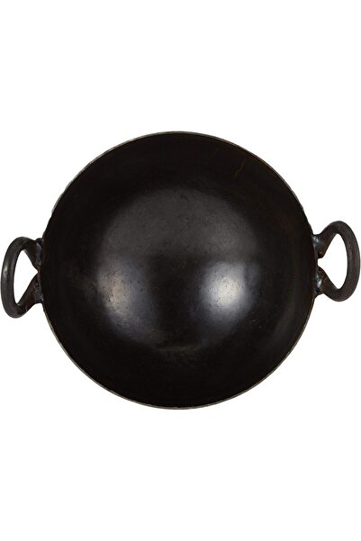 RAJ Cast Iron Kadai (Kadhai), Black, IK0008