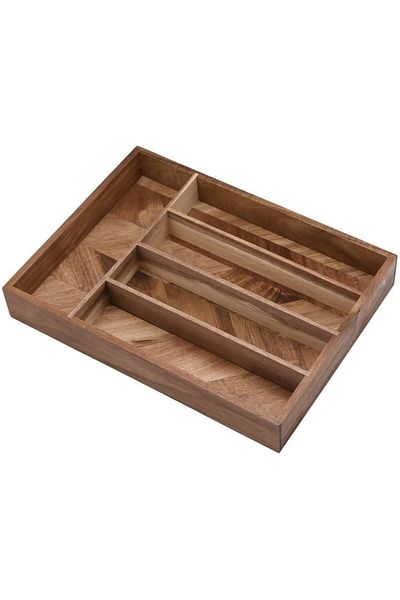 Generic BIEN SERVI Wooden Cutlery Tray Brown 34 x 25cm CT00834A