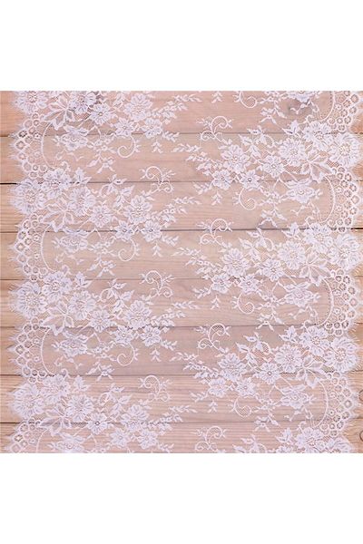 Generic Zthread Eyelash Lace Fabric White Lace Table Runner Wedding Party Xmas Lace Fabirc (29" W x 3 Yards