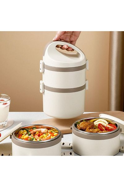 Generic Food thermo container 2 layers Food Jar Lunch Box Thermos Stainless Steel Double Wall Insulated Tra