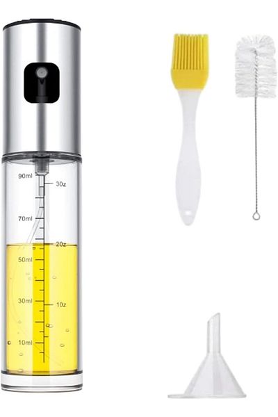 Generic Duomama Olive Oil Sprayer Set for Flavorful Cooking: 100ml Spritzer, Oil Brush, Funnel & Cleaning B