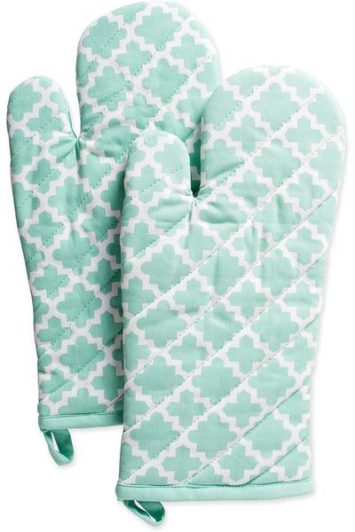 Generic DII Lattice Basics Collection Kitchen Essentials, Oven Mitt Set, Aqua, 2, Piece