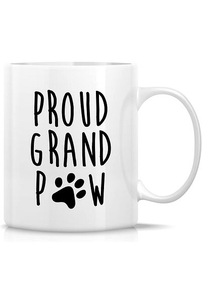 Generic Retreez Funny Mug - Proud Grand Paw Grandpa New Dog Puppy Pet Announcement Dog Lovers 11 Oz Ceramic