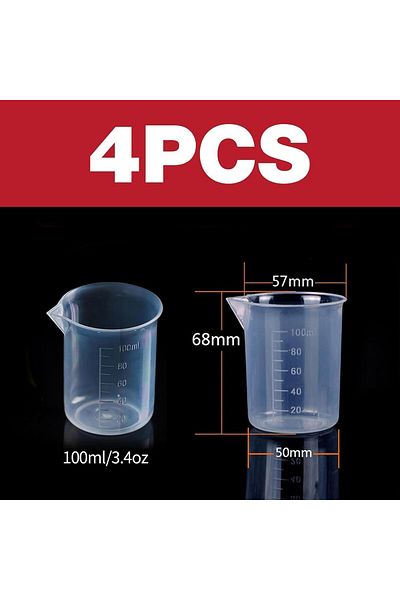 Generic 8 Pcs Small Measuring Jugs, 100ml Transparent Plastic Beakers for Liquid Measurement, Kitchen & Lab
