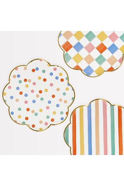 Generic Meri Meri Colourful Pattern Dinner Plates