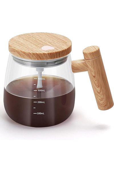 Generic Paporich Automatic Stirring Coffee Mug, Stirring Mug with Lid, 400ml Electric Stirring Mug, Borosil
