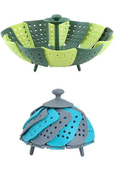 Generic Silicone Steaming Basket, 2pcs Steamer Basket Silicone High Temperature Resistant Cooker Accessorie
