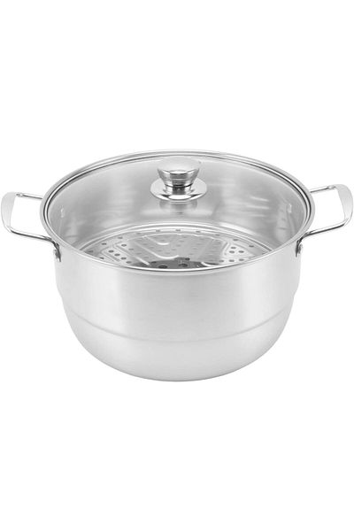 Generic LJCM Food Steaming Pot, Multipurpose Stainless Steel Steam Pot Food Grade 304 Stainless Steel Thick