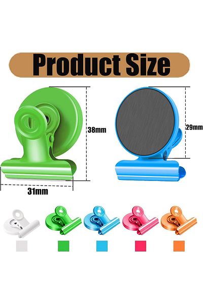 Generic Colourful Strong Fridge Magnets, Magnetic Clips, 10 Pieces, for Whiteboard, Notice Board, Refrigera