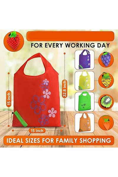 Generic Tazweeq Cute Reusable Grocery Bags, Reusable Bags with Handles, Foldable Fruit Tote, Washable Groce