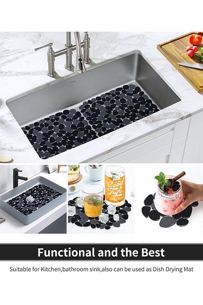 Generic Kitchen Sink Mat Pebble Sink Mat PVC Eco-friendly Kitchen Adjustable Stainless steel/Porcelain Dish