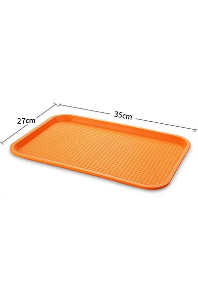 Generic PHCOMRICH Plastic Serving Tray Multipurpose Non Slip Tray for Home Business (35x27cm) - Set of 2 (Y