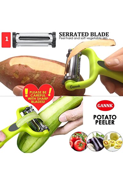 Generic مقشرة GIANNK 3 في 1 للبطاطس والتفاح والخضروات (مقشرات I وY) مع وظيفة Julienne