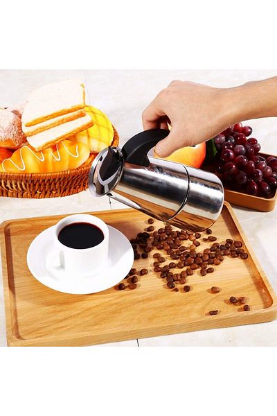 Generic Stovetop Espresso Maker, Stainless Steel Moka Pot Stovetop Coffee Maker Coffee Pot for Office Home(