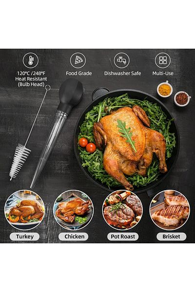 Generic Excefore Large Turkey Baster with Cleaning Brush, Premium Baster Tool for Cooking, Easy to Use and