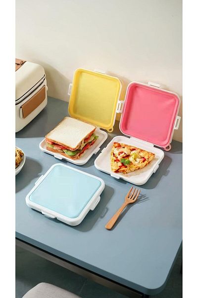 Generic Sweet seven Reusable Silicone Sandwich Bag for Kids - Leakproof, Easy Carry Container for Picnics,