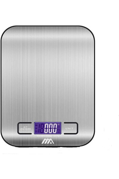 Generic Digital Food Kitchen Scale LCD Display Stainless steel Easy to Clean - Silver Black