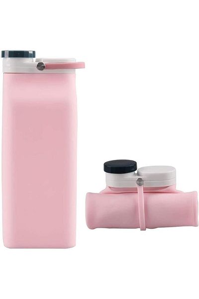 Generic Aputue Collapsible Water Bottle, 600ml Portable Silicone Water Bottle, Triple Leak Proof Water Bott