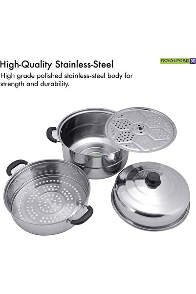 ROYALFORD 3-Layer 9L Stainless Steel Steamer Pot