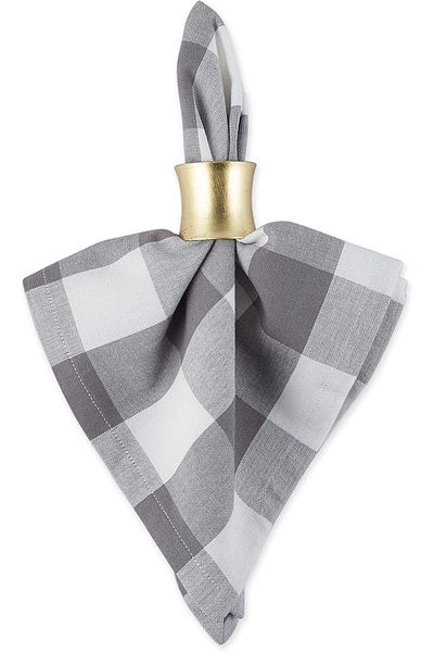 Generic DII Buffalo Check Collection, Classic Farmhouse Tabletop Set, Napkin Set, 20x20, Gray & White, 6 Pi