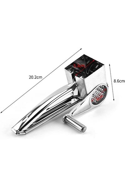 Generic Rotary Cheese Grater - Stainless Steel Cylinder Grater for Shredding Cheese, Chocolate, Nuts & More
