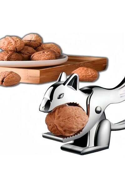 Arabest كماشة صواميل معدنية، كسارة جوز على شكل سنجاب، أداة متعددة الاستخدامات لفتح الجوز والمأكولات البحرية (فضية اللون)