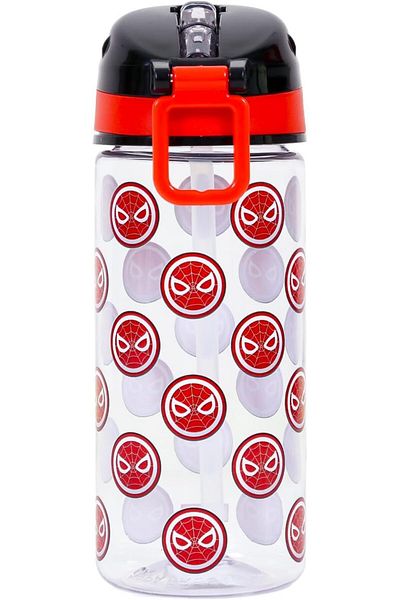Generic Marvel Spider-Man Tritan Water Bottle w/Carry handle - Black Red(420ml)