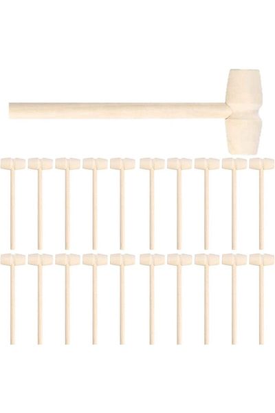 Generic KASTWAVE 20 Wooden Crab Mallets for Seafood Cracking - Mini Hammer for Kids & Chocolate - Perfect f
