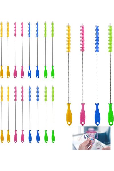 Generic SYOSI 20 Pack Bottle Brush Set, 10 Inch Straw Cleaner and Pipe Cleaners, 4 Color Nylon Wire Brushes