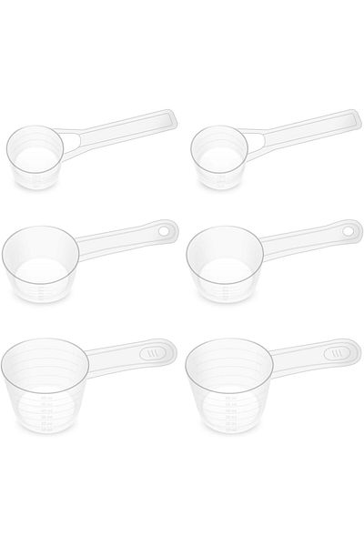 Generic 6 Pcs Plastic Measuring Spoon Set, 60ml/30ml/15ml Scoops for Powder, Transparent Protein Powder Sco