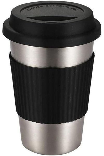 cc bin shihon 400ml Insulated Stainless Steel Cup with Silicone Lid for Hot and Cold Drinks Travel and Workout Use