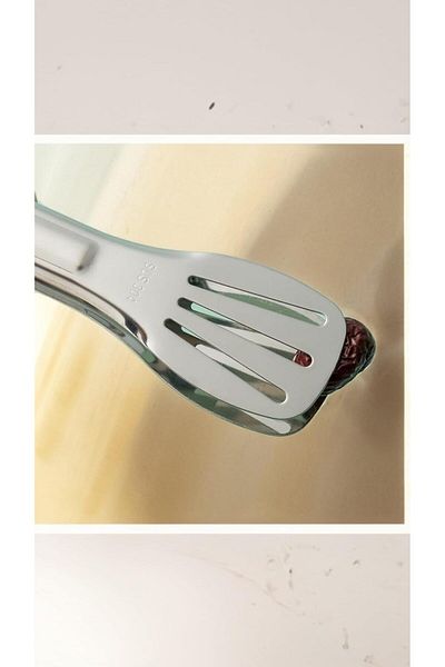 Generic 304 Stainless Steel Kitchen Tongs - Durable & Easy-Clean Design for Salad, BBQ, Frying - Safe, Non-