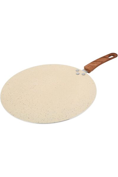 Trust Pro Non-Stick Flat Pan, Double-Coated Aluminum Cookware, 28 cm, Cream C...