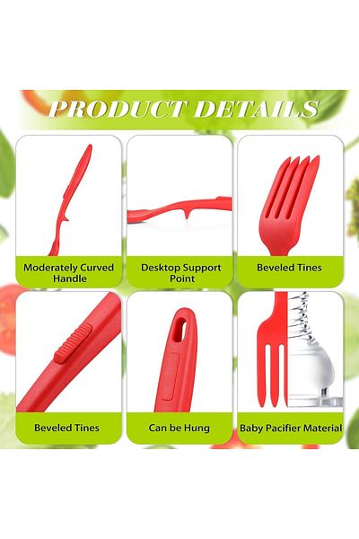 Generic Silicone Flexible Fork, Silicone Fork, Heat-Resistant Cooking Fork Dishwasher Safe Blending Fork Ki