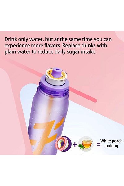 Generic NALACAL Air water bottle, water bottle with seasoning box, water bottle with straw, fruity flavor f