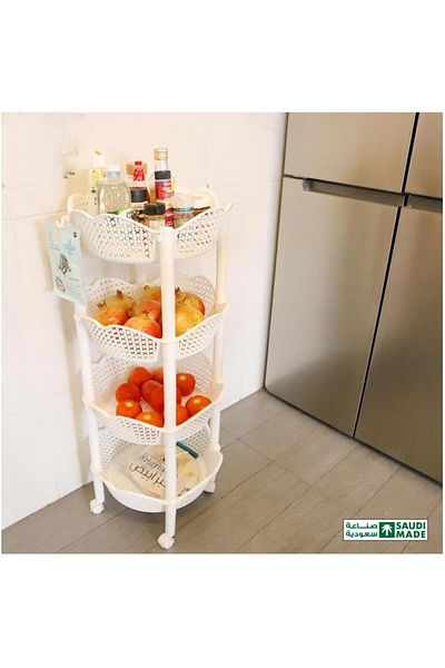 Generic Co arma Flower Shape Round Shelves (Beige, 3 Floor)