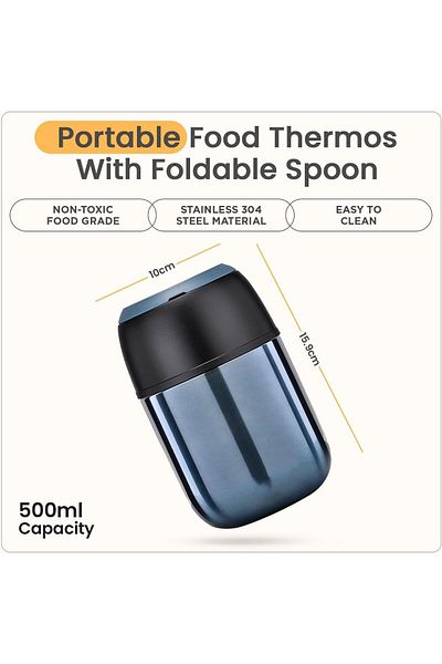 Generic bpa Stainless Steel Soup Pot - Vacuum Insulated Food Flask, Hot & Cold Meal Container, Leak-Proof,