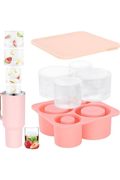 Generic Khazna Ice Cube Tray for Cup, Silicone Ice Cube Molds for 20oz 30oz 40oz Cup, Ice Cube Trays with L