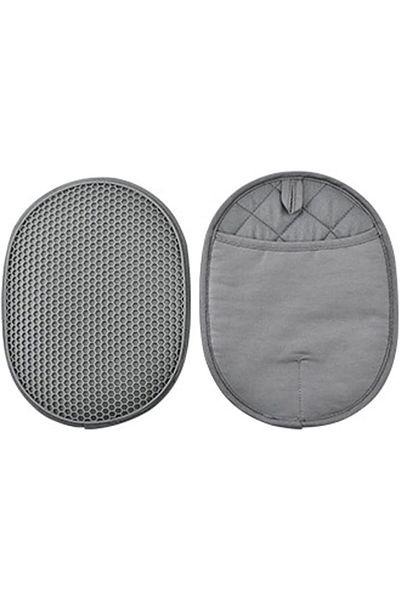 Generic Oasisgalore Silicone Pot Holder Set of 2 with Pocket, Heat Resistant Oven Mitts and Non-Slip Ribbed