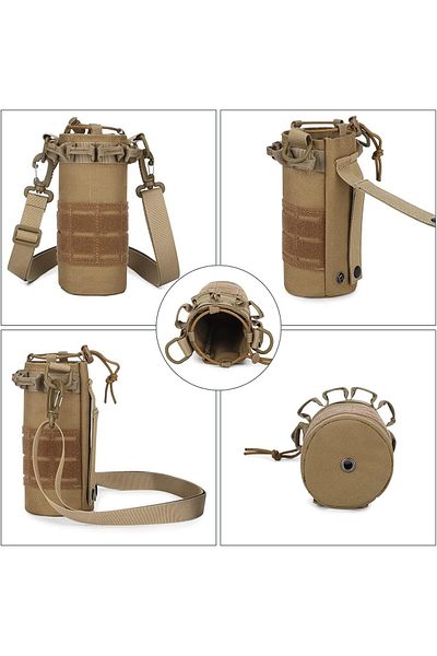 Generic SYOSI Portable Tactical Water Bottle, 1050D Nylon Portable Water Container Pouch Bag Carrier for Ca