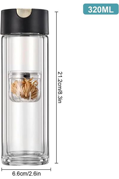 Generic BIGTHREE Portable Tea Mug with Magnetic, Filters Tea Water Separating Drinking Bottle, Double Wall