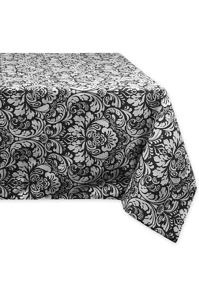 Generic DII Cotton Tablecloth for for Dinner Parties, Weddings & Everyday Use, 60x84", Damask Black